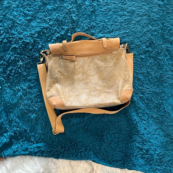 Jesslyn Blake Striped Interior Tote with Tan Leather Trim - Picture 2 of 5